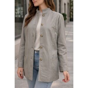 Vintage Leathers by New England Sports Wear Co Alabaster Grey Leather Jacket 8